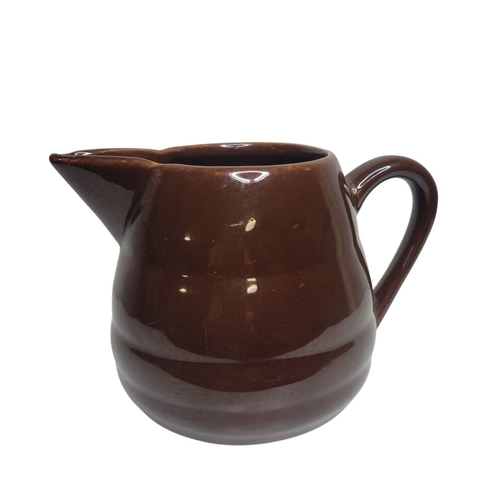 Bauer Vintage Brown Beehive 5" Tall Pitcher Used